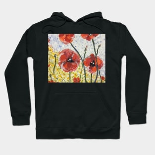 "Amapolas " (Sanish for Poppies) Original painting by Geoff Hargraves Hoodie